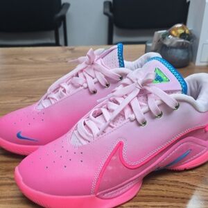 Vibrant Pink Kids Sneakers with Blue Accents